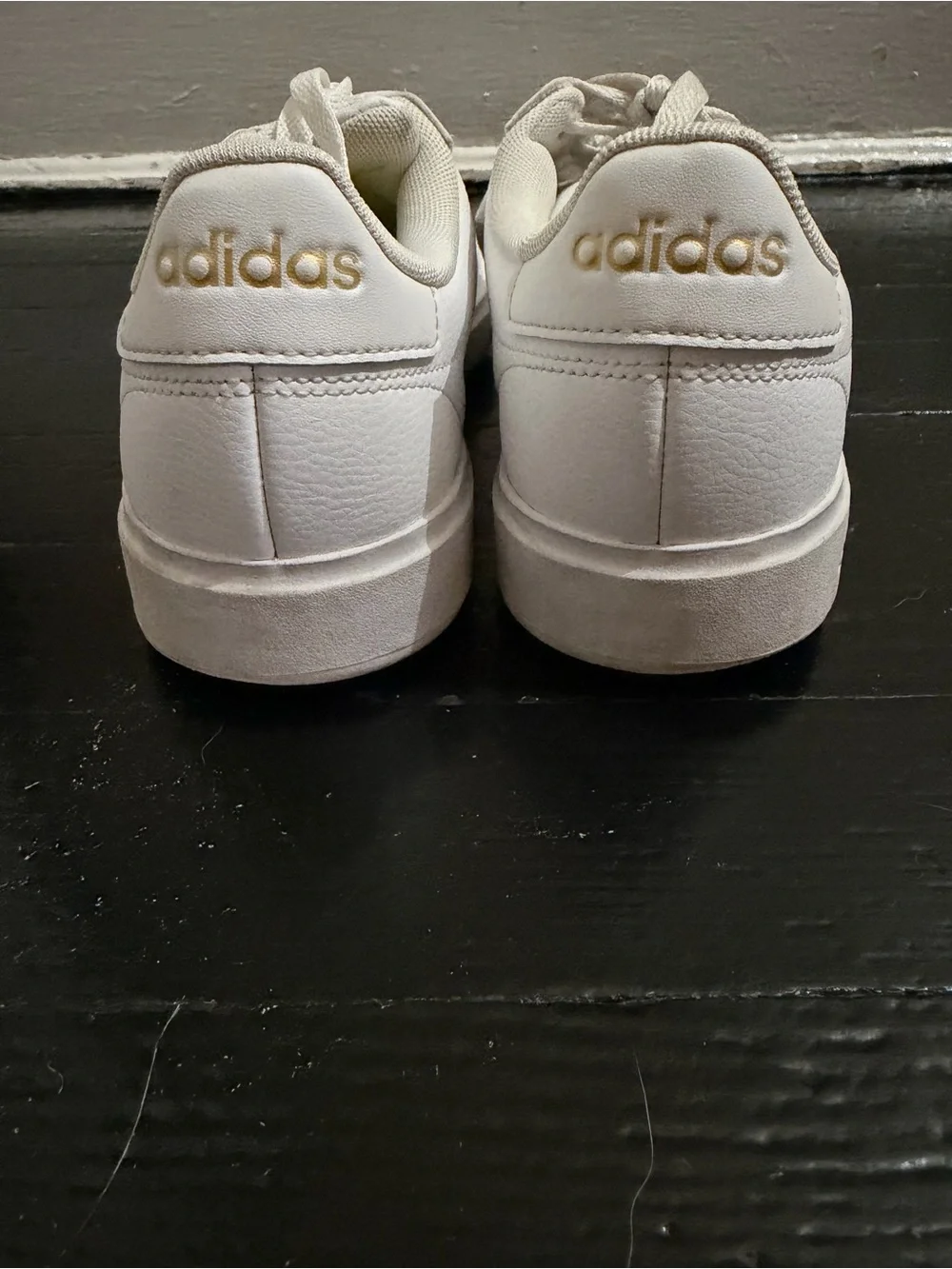 Adidas Grand Court 2.0 Cloud White Sneakers with Gold Metallic Details